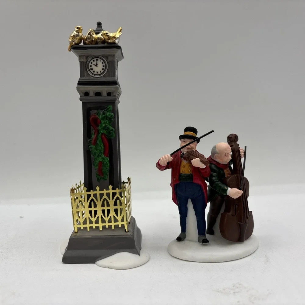 Dept 56 1995 Vintage HVC 12 Days Of Dickens Village Four Calling Birds 58379 EUC